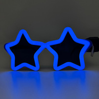 Lunettes étoiles lumineuses, lunettes LED néon, lunettes en plastique en forme d'étoile pour Halloween, mariage et décoration de fête, accessoires photo réutilisables