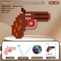 Kit de perles à griffonner style arme, ensemble de perles à griffonner sans marteau ni fer, jouet éducatif DIY de pixel art fait main pour enfants
