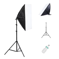 Kit d'éclairage photo et vidéo pour studio, boîte à lumière douce 50x70cm, éclairage LED avec trépied de 2,1m pour la photographie professionnelle