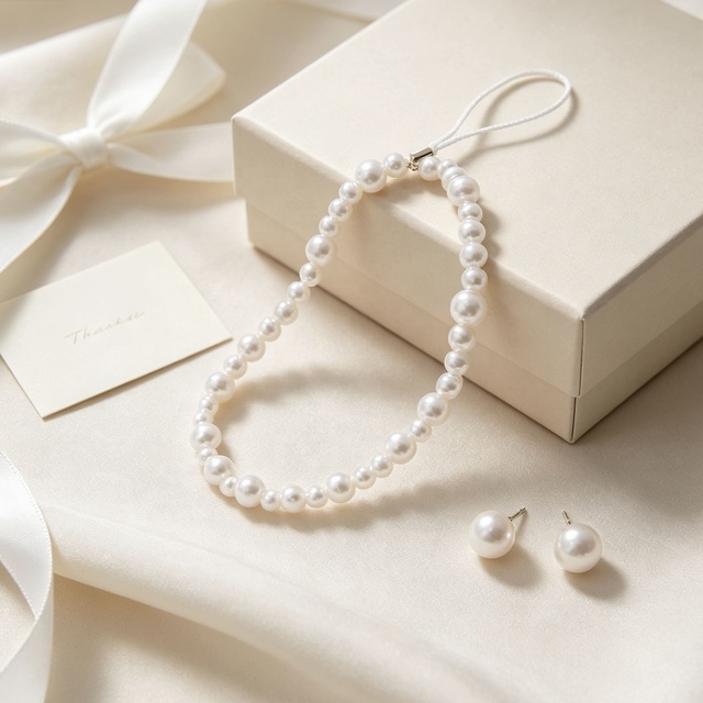 Luxury pearl mobile phone lanyard wristband handmade natural gemstone simple mobile phone headset backpack camera chain