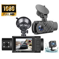 Caja Negra para Auto con Pantalla IPS de 2.0, 3 Cámaras Integradas, Full HD 1080P, DVR para Auto, Cámara de Tablero de 3 Canales