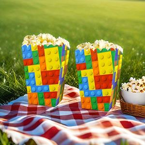 Enfants Legos bâtiment thème événement fête assiette en papier tasse en papier nappe bannière décoration ensemble décorations <span class=keywords><strong>de</strong></span> fête d'anniversaire - Product Image 5