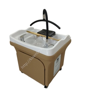 Kisen Bac à shampoing économique avec pommeau de douche cascade en option, lavabo de spa capillaire en cuir personnalisé, cuvette de salon nécessitant une installation de plomberie - Product Image 3