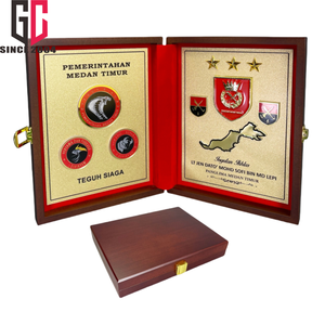 15 anni di fabbrica in metallo personalizzato in legno esercito premio trofeo targa con scatola - Product Image 2