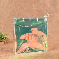 Hologramme personnalisé sac en pvc en plastique personnalisé rond trousse de maquillage maille maquillage chariot artiste sac transparent paillettes pvc cosmétique sac