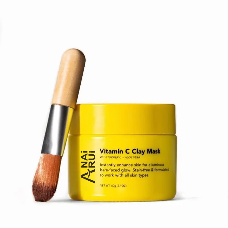 C vitamini kil maskesi Anti-aging aydınlatır onarım zerdeçal çamur maskesi tüm Natur sarı kil yüz maskesi