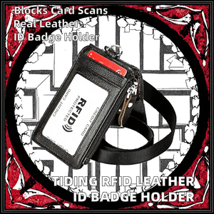 กระเป๋าใส่บัตรเครดิต หนังแท้ ป้องกัน RFID สีดำ พร้อมสายคล้องคอ แฟชั่น - Product Image 2