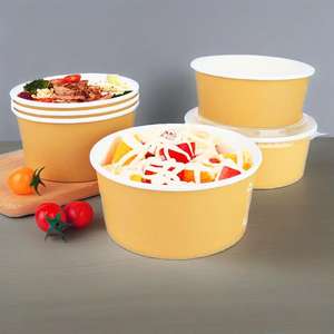 ชามกระดาษสองสีแบบใช้แล้วทิ้ง ขนาดสั่งทำพิเศษ สำหรับอาหารกลางวัน สลัด ผลไม้ อาหารนำกลับ ชามข้าวสีดำ ชามน้ำ - Product Image 3