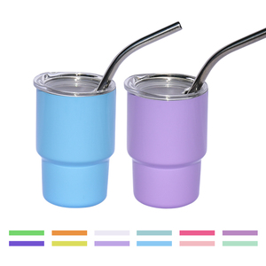 RTS 108pcs/ctn USA Warehouse Stocked Mini 3oz Shotglass Tumbler Cup <strong>Shot</strong> Stainless Steel Beer Mug with Metal <strong>Straw</strong> 12 Colors Mix - Product Image 2