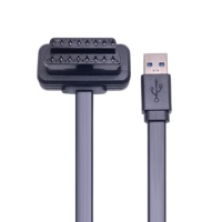 Cable USB OBD2 hembra de 16 pines personalizado a USB 2,0 a macho para herramienta de diagnóstico de coche y lector de código de ordenador portátil