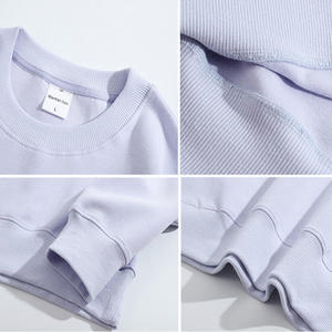 Fitspi 300gsm <span class=keywords><strong>felpa</strong></span> con cappuccio in cotone tinta unita Hip Hop da coppia con scollo rotondo <span class=keywords><strong>felpa</strong></span> - Product Image 2