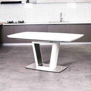 2025 New arrivals nhà bếp hiện đại phòng ăn tối đồ nội thất hình chữ nhật màu trắng mở rộng Gỗ bàn ăn - Product Image 1