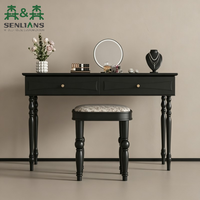 Nouvelle coiffeuse SLS en bois massif de style rétro américain avec miroir sur pied, coiffeuse haut de gamme de style médiéval pour chambre principale
