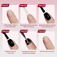 YOUTH ROSE 2026 Nouveau Gel Base Peel-Off SANS HEMA SANS TPO Formule à Séchage Rapide Facile à Retirer Idéal pour la Pratique du Nail Art