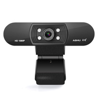 Webcam 1080P, cámara HD con micrófono HD incorporado 1920x1080p USB Plug n Play Webcam, vídeo de pantalla ancha