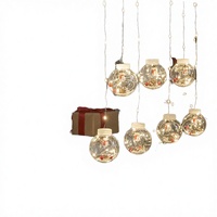 Guirlande lumineuse LED de Noël Père Noël et Bonhomme de neige pour fenêtre, écran d'affichage intérieur/extérieur, lumières féériques romantiques, indice de protection IP54, 5,4 m