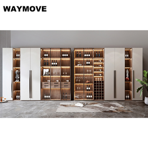 Sang Trọng Truyền Thống Sồi Bằng Gỗ Đồ Nội Thất Phòng Khách Rượu Vang Tủ Thanh Với Cửa Kính Thanh Lịch Rượu Vang Kệ - Product Image 2