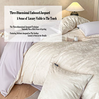 Parure de lit de luxe en coton 100% de qualité supérieure, motif jacquard 3D gaufré, réversible AB, écologique, taille personnalisée, vente en gros