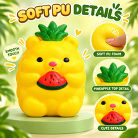 En gros, Jouet Squishy en PU à remontée lente, Ours Ananas et Pastèque Mignonne, Doux à câliner, Anti-stress