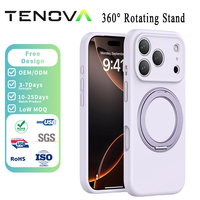 Étui de téléphone antichoc TENOVA Factory Luxury TPU+PC avec anneau magnétique, finition mate, pour 17 Pro Max 16 15 OEM