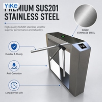 Gerbang Putar Tripod dengan Pembaca Kartu RFID IC dan Bodi Baja Tahan Karat SUS201 untuk Akses Kantor Perusahaan Desain Ringkas