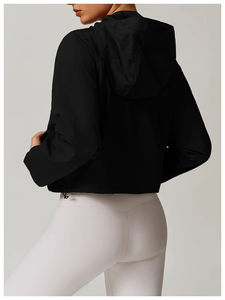 Vêtements de sport personnalisés, hauts de yoga légers à fermeture éclair intégrale, vestes d'entraînement coupe-vent pour femmes avec poches - Product Image 6