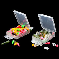 Boîte de rangement de leurre en plastique, boîte de rangement de bijoux de pêche, leurre, hameçons, boîte de rangement petit plastique Transparent avec couvercle