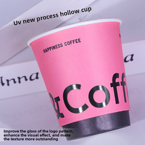 Vasos <span class=keywords><strong>de</strong></span> Papel Desechables <span class=keywords><strong>de</strong></span> Doble <span class=keywords><strong>Pared</strong></span> para Café, Té con Leche y Bebidas para Llevar, con Logotipo Personalizado en Color - Product Image 5