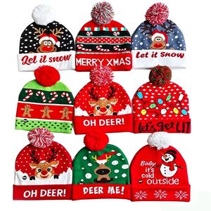 Bonnet en tricot jacquard de Noël, chaud, avec pompon, protection des oreilles, en laine, tendance, <span class=keywords><strong>d</strong></span>écoré de lumières LED, pour l'automne/hiver 333 - Product Image 2