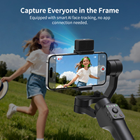 Stabilisateur portable 3 axes S6 avec contrôle intelligent par application, suivi IA du visage, anti-tremblement pour diffusion en direct et prise de vue vidéo sur smartphone