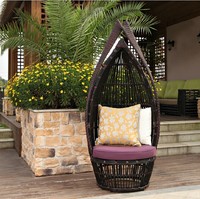 Ensemble de meubles d'extérieur de style moderne chaise de rotin en osier pour balcon, cour, nid d'oiseaux, cage, canapé couché, canapés de jardin en rotin tissé