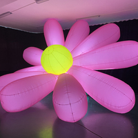 Fleur gonflable géante décorative de scène avec ballon de fleur suspendu gonflable de festival personnalisé par LED