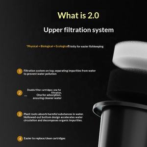 Kit de démarrage de réservoir de poissons en plastique de 1.2 gallons lumière LED pompe de filtre à eau d'aquarium pour petits Bettas 5W forme rectangulaire - Product Image 4