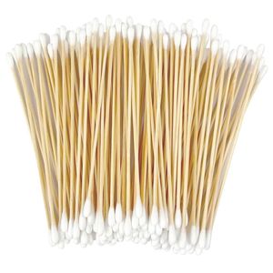 Hisopos de algodón Bonson de 6 pulgadas con doble cabezal redondo, 200 piezas para belleza, manicura, maquillaje y limpieza - Product Image 1