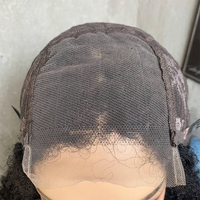 Perruque Lace Frontale 4x4 de Haute Qualité, Cheveux Humains Mélangés Premium, Bouclés Afro Kinky, Sans Colle, 16-22 Pouces, avec Baby Hair et Dentelle Transparente