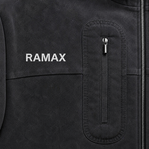 Chaqueta de Forro Polar con Capucha y Cierre para Hombre RAMAX, Corte Regular, Color Sólido, Resistente al Viento, Informal, para Otoño, Personalizable con Impresión y Bordado - Product Image 4