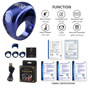 Bague connectée de comptage de Zikr Equantu avec fonction Qibla, Tasbih, et réveil Azan LED – Cadeau musulman - Product Image 5