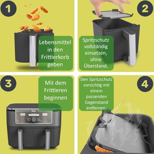 2 X ZauberFry Pelindung Tabung Pemanas dan Kipas Anti Cipratan Minyak untuk Ninja Foodi MAX Dual <span class=keywords><strong>Zone</strong></span> AF400EU dan AF451EU Aksesoris Penggorengan - Product Image 3