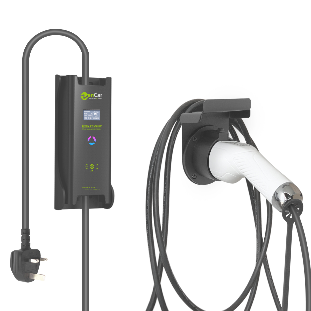 Adjustable Current 10A 2.3KW ZENCAR EVSE AC Car Fast Type 2 Level 2 EV Charger with Timer DC 6mA