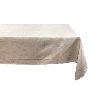 自然模倣リネンテクスチャカスタマイズ可能無地色カーキ耐久性ポリエステルヘムステッチテーブルクロス結婚式のイベント - Product Image 5