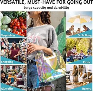 Bolsa Mini de PVC Transparente Holográfica, Impermeable, Portátil, para Mujer, Ideal para Compras, Trabajo, Playa, Viajes y Regalos, Venta al Por Mayor - Product Image 3