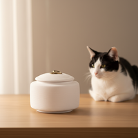 Ataúdes de Cerámica de Alta Calidad con Textura Lisa para Cremación de Mascotas, Cajas Conmemorativas Clásicas para el Descanso de Mascotas