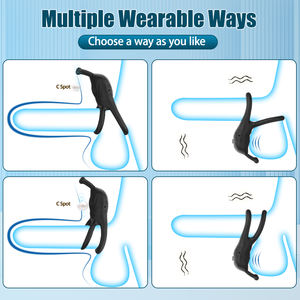 Anneau pénien étanche en silicone souple Jolly Space Conception unique Stimulateur de pénis à forte vibration pour retarder l'éjaculation - Product Image 3