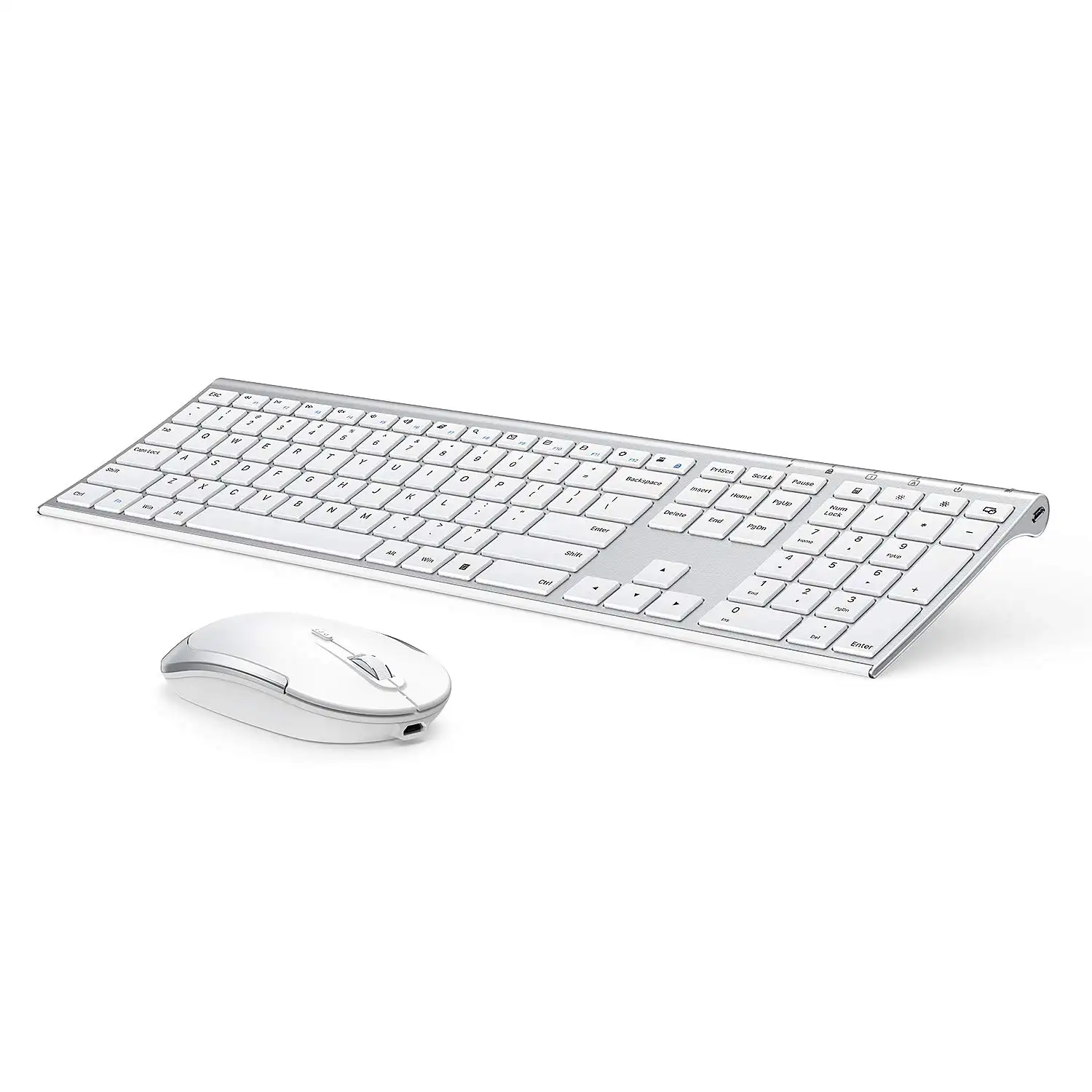 2.4GHz Rechargeable Compact Quiet Full-Size with Nano USB Receiver keyboards mouse combo Wireless Keyboard and Mouse