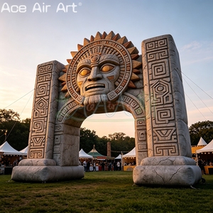 Arco Inflable Gigante Personalizado del Dios Sol Maya, Puerta de Entrada Inflable con Tótem Azteca para Festival de Cultura Tribal, Decoración para Exteriores - Product Image 1