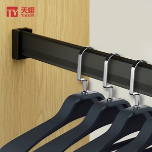 Support de penderie en alliage d'aluminium TIANYI pour tube carré, fixation murale non-détachable pour tringle de penderie - Product Image 1