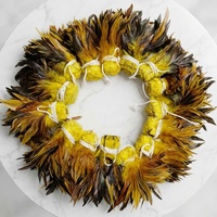 Plumes de coq 4-6" 6-8" 8-10" teintes semi-bronzées Schlappen, enfilées pour costumes de carnaval
