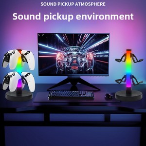 Support <span class=keywords><strong>de</strong></span> contrôleur <span class=keywords><strong>de</strong></span> jeu RGB, support pour casque, éclairage ambiant LED pour le jeu, le salon, l'ordinateur, la chambre à coucher - Product Image 6