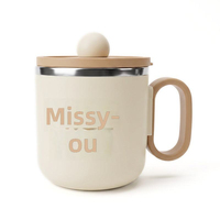 Tasses à café isothermes en acier inoxydable 304 pour enfants, à double paroi, avec couvercle, pour le bureau, design moderne et minimaliste, idéales comme cadeau, vente en gros