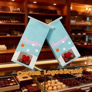 Customizable Translucent Window <b>Greaseproof</b> <b>Paper</b> Bag Recyclable Oil Resistant for Candy Cookie Chocolate Packaging With Tin Tie - Product Image 2